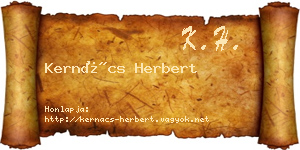 Kernács Herbert névjegykártya